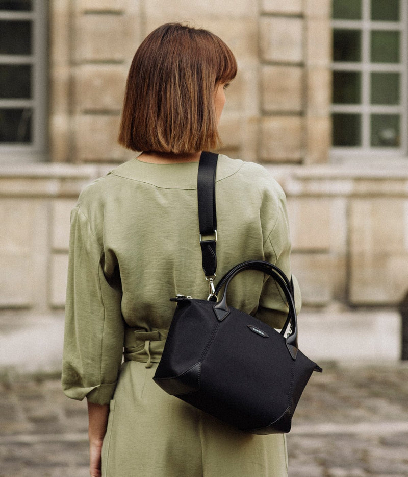 ASHOKA Paris Sac Pretty Apple Skin et Nylon recyclé noir
