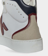 Immaculate Vegan - ASHOKA Paris Sneaker Matéo montante biosourcée & recyclée bordeaux-marine