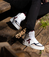 Immaculate Vegan - ASHOKA Paris Sneaker Matéo montante biosourcée & recyclée bordeaux-marine