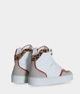 Immaculate Vegan - ASHOKA Paris Sneaker Matéo montante biosourcée & recyclée terracotta-léopard