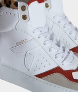 Immaculate Vegan - ASHOKA Paris Sneaker Matéo montante biosourcée & recyclée terracotta-léopard