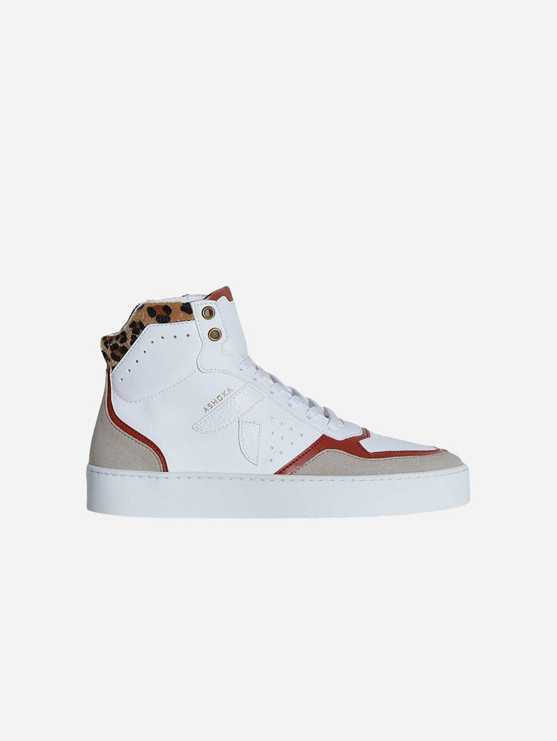 ASHOKA Paris Sneaker Matéo montante biosourcée & recyclée terracotta-léopard