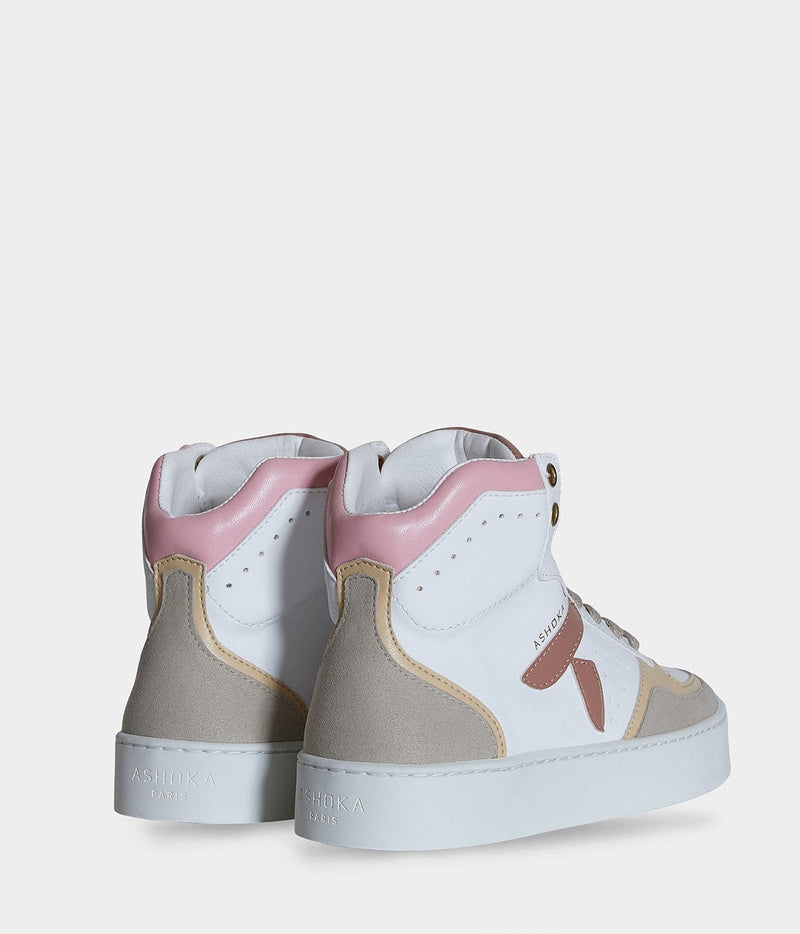 Mateo pink trio biosourced & recycled high-top sneaker