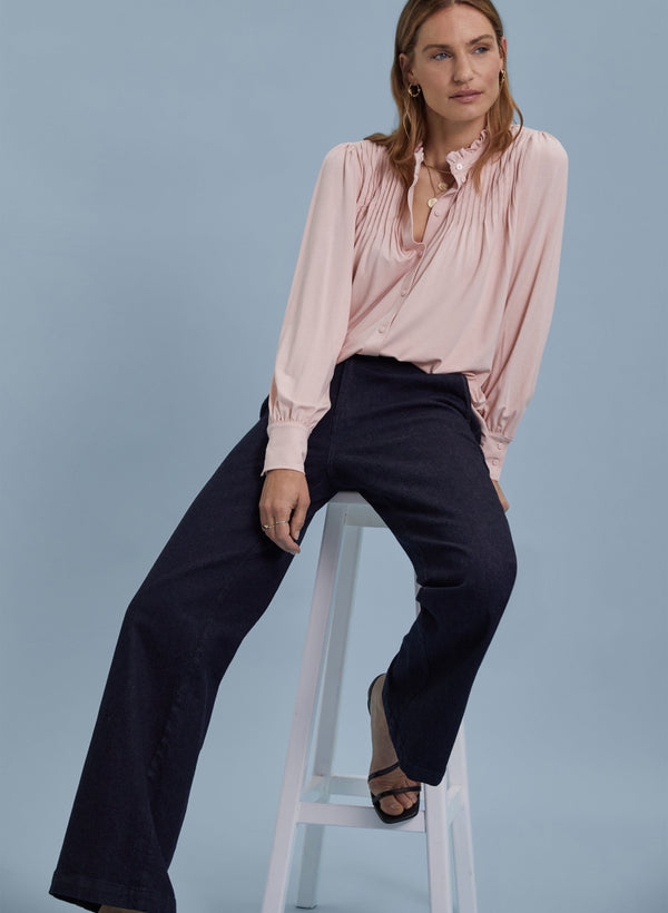 Baukjen Imken LENZING™ ECOVERO™ Jersey Pintuck Blouse | Powder Pink