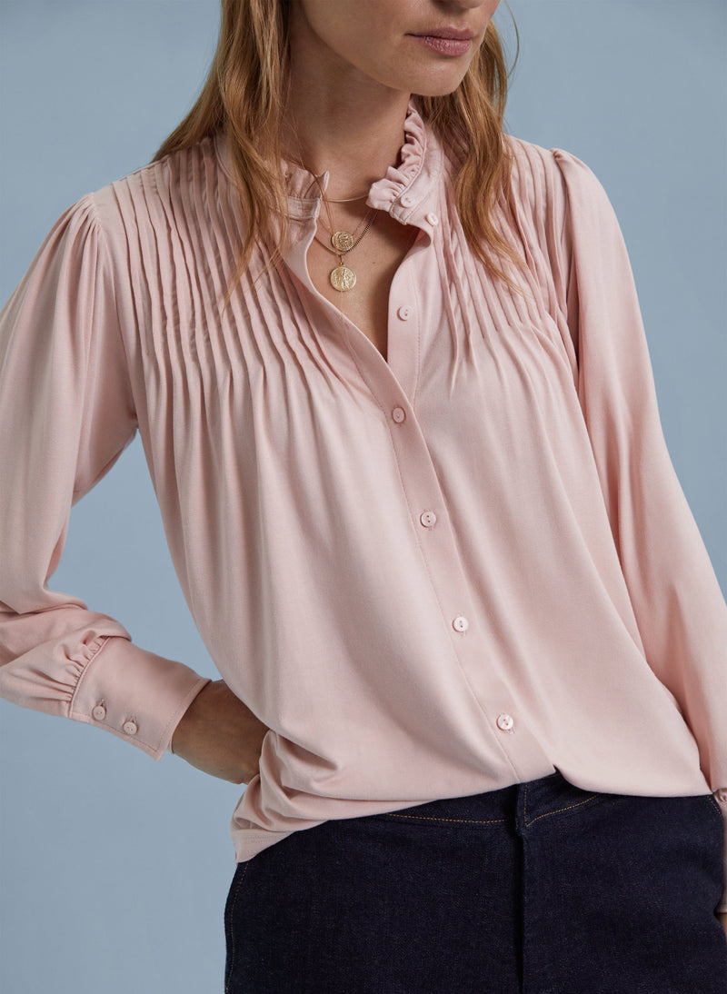 Baukjen Imken LENZING™ ECOVERO™ Jersey Pintuck Blouse | Powder Pink