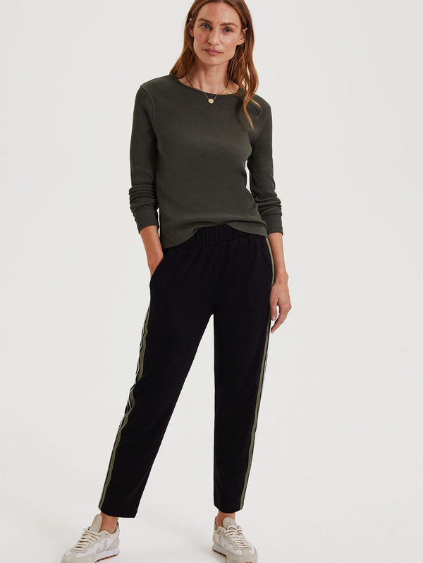 Baukjen Baukjen Essentials Ribbed Organic Cotton Long Sleeve Top | Light Khaki Light Khaki / 18 (UK Size 18)