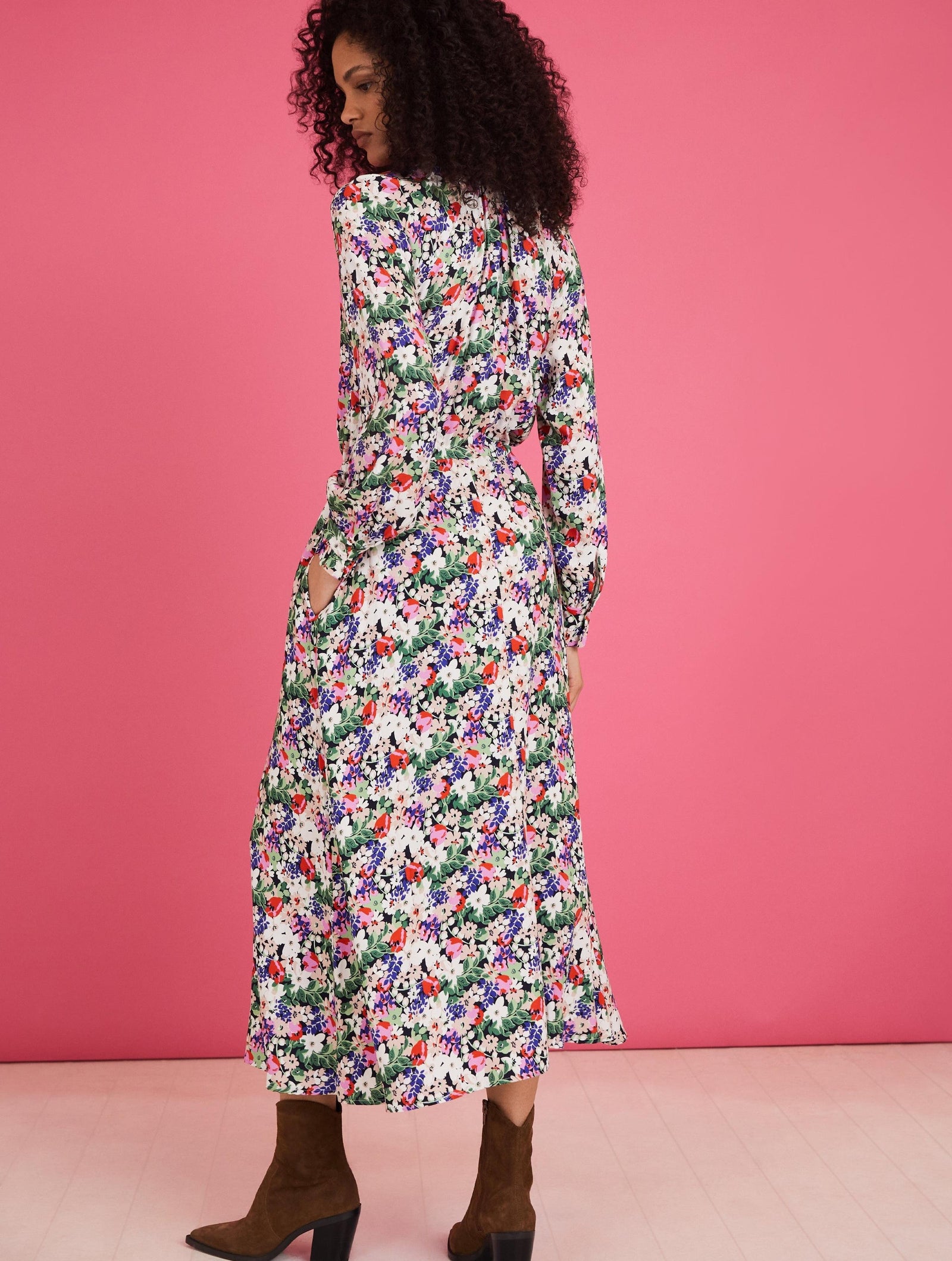 Luna Midi Dress with Livaeco | Pink Bloom  Immaculate Vegan