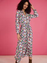 Immaculate Vegan - Baukjen Luna Midi Dress with Livaeco | Pink Bloom
