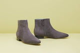Immaculate Vegan - BLOOM Chiara Vegan Suede Flat Ankle Boots | Grey