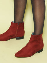 Immaculate Vegan - BLOOM Chiara Vegan Suede Flat Ankle Boots | Rust