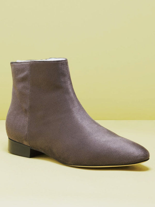 BLOOM Chiara Vegan Suede Flat Ankle Boots | Grey Grey / UK6.5 / EU40 / US8.5