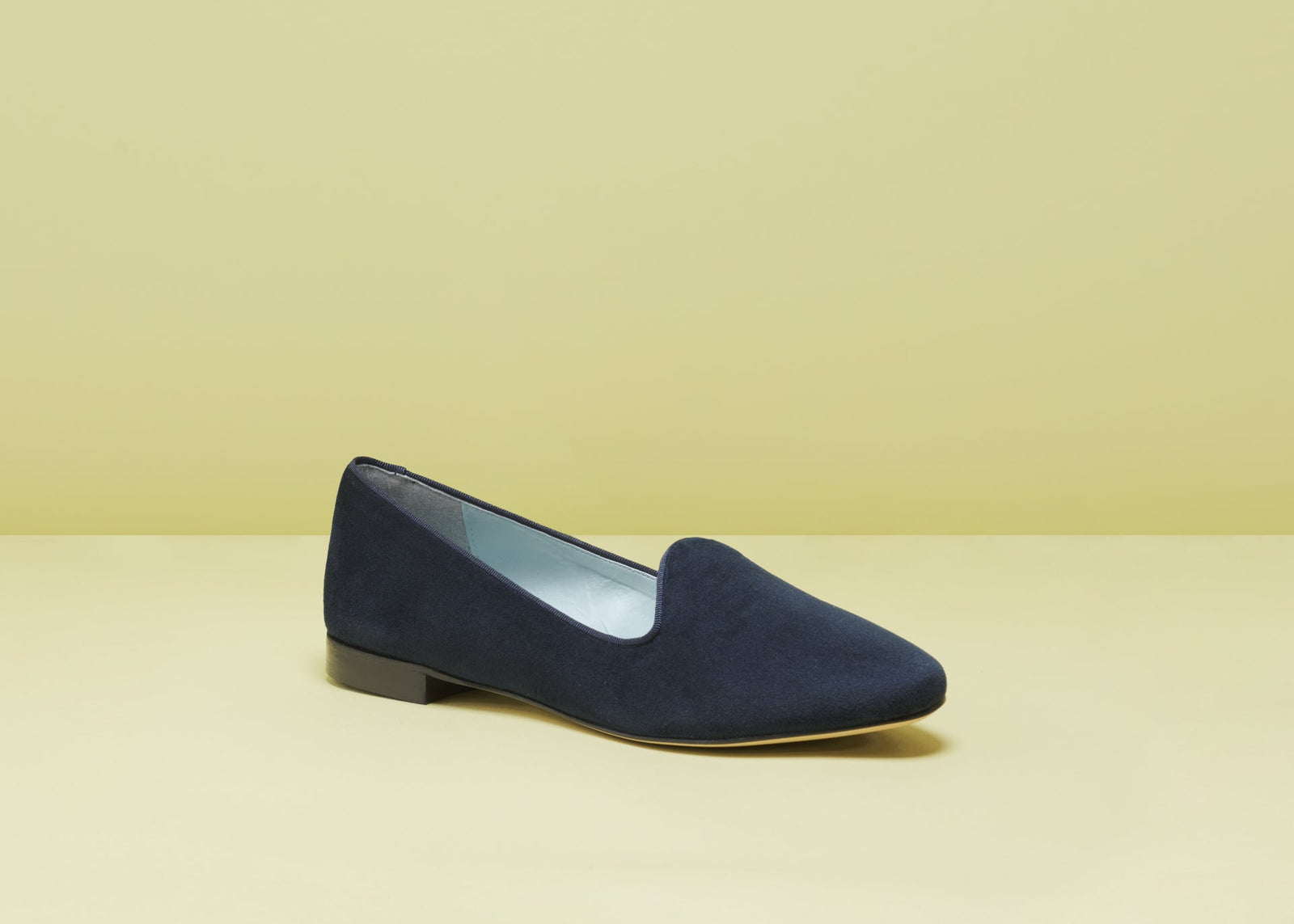 BLOOM Tara Cotton Velvet Vegan Loafers Navy Blue