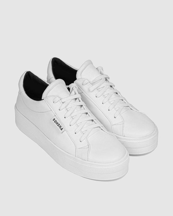 Bohema Bohema Aware Vegea Grape Leather Sneakers | White