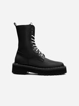 Bohema Combat Workers Men's Desserto® Cactus Leather Vegan Boots | Black