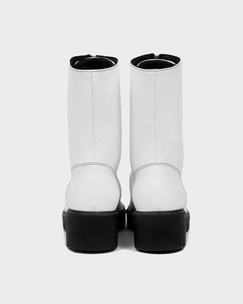 Bohema Cyber Boots White cactus leather ankle boots