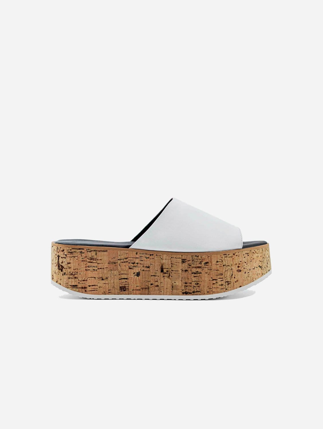 Bohema Geigi Grape Leather Cork Platform Vegan Sandals | White