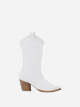 Immaculate Vegan - Bohema Desserto® Vegan Leather Heeled Cowboy Boots | White Nopal White / UK7.5 / EU41 / US10