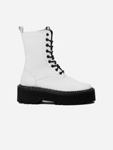 Immaculate Vegan - Bohema Worker Monster Desserto® Cactus Leather Vegan Boots | White