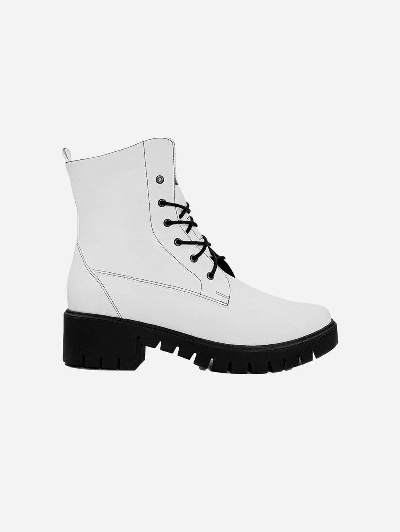 Bohema Workers No. 3 Desserto® Cactus Leather Vegan Boots | White