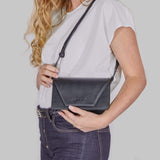 Canussa Hybrid Versatile Vegan Leather Crossbody Bag | Black
