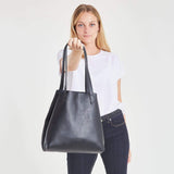 Canussa Totissimo Foldable Vegan Leather Tote Bag | Black