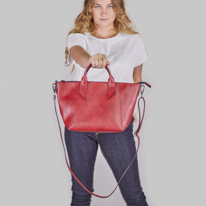 Canussa Trotto Vegan Leather Tote Bag | Red