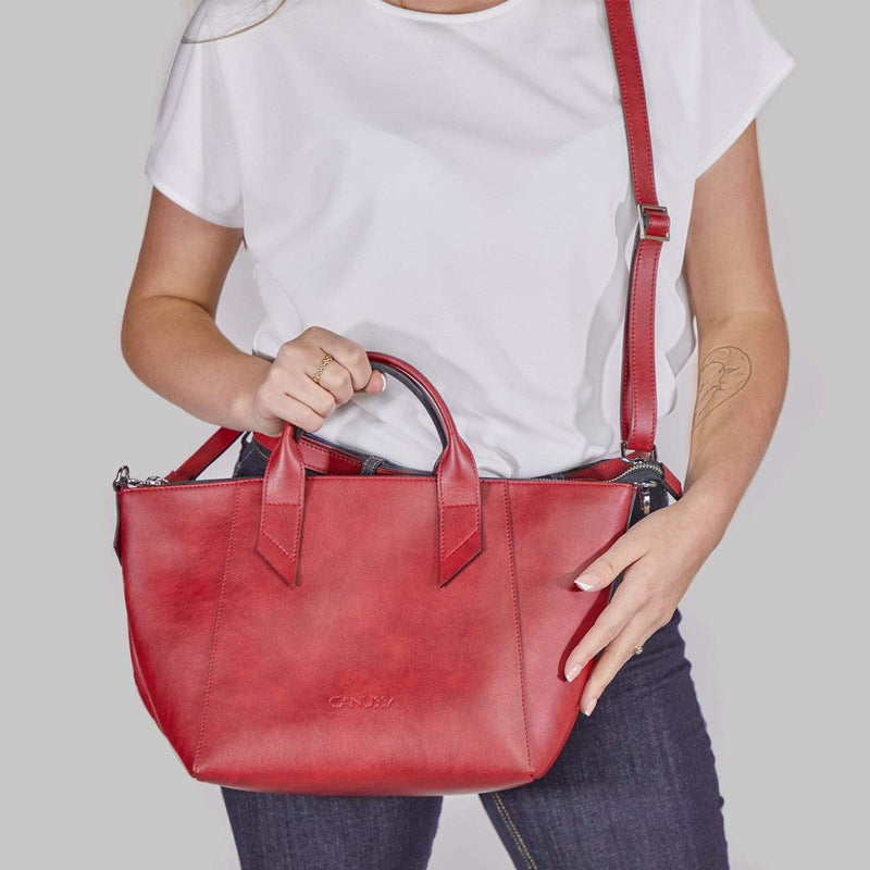 Canussa Trotto Vegan Leather Tote Bag | Red