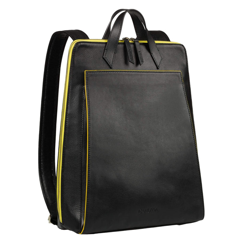 Canussa Urban Backpack Black/Yellow - Vegan Laptop Backpack