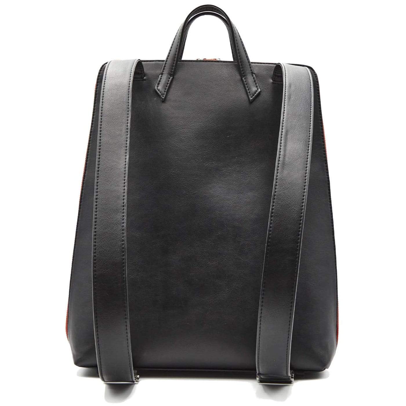 Canussa Urban Vegan Leather Backpack | Black & Red
