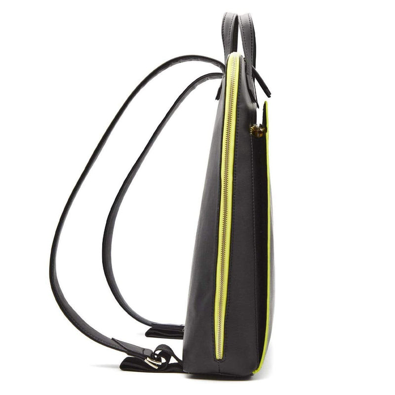 Canussa Urban Vegan Leather Backpack | Black & Yellow