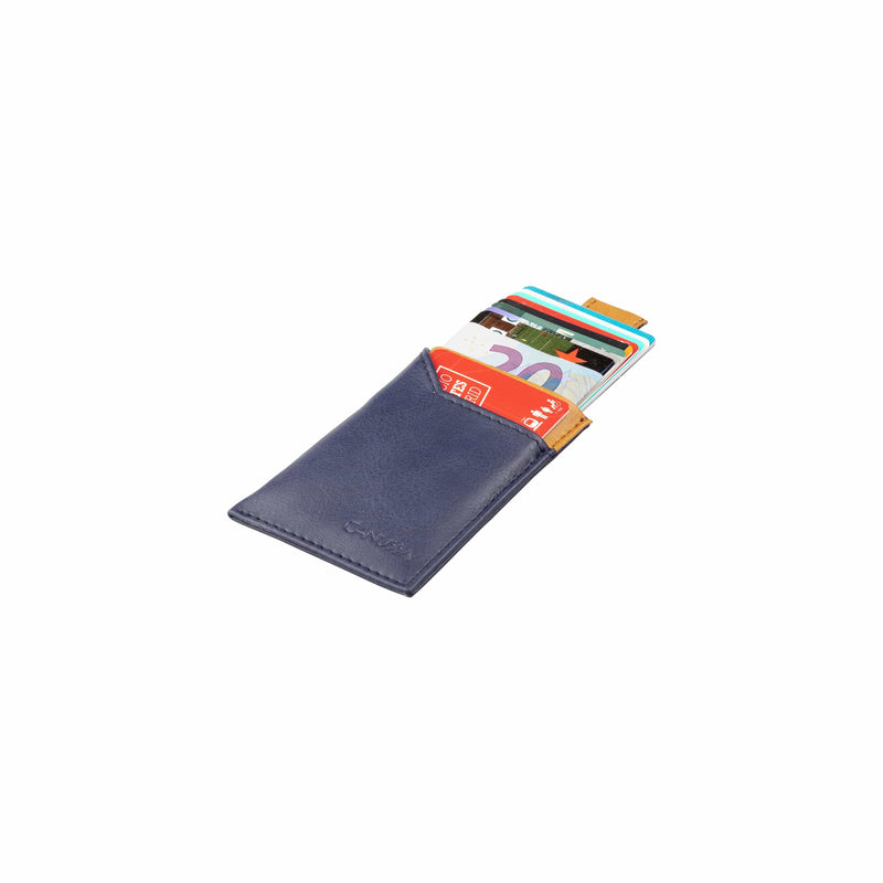 Canussa Wallet Vegan Card holder - Blue/Camel
