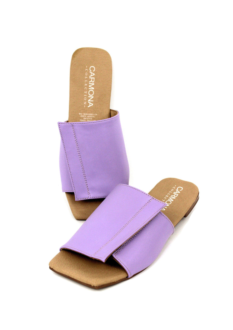 Carmona Collection Andrea Cactus Leather Vegan Sandals| Lilac