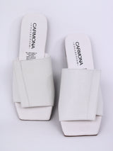 Carmona Collection Andrea Cactus Leather Vegan Sandals | White