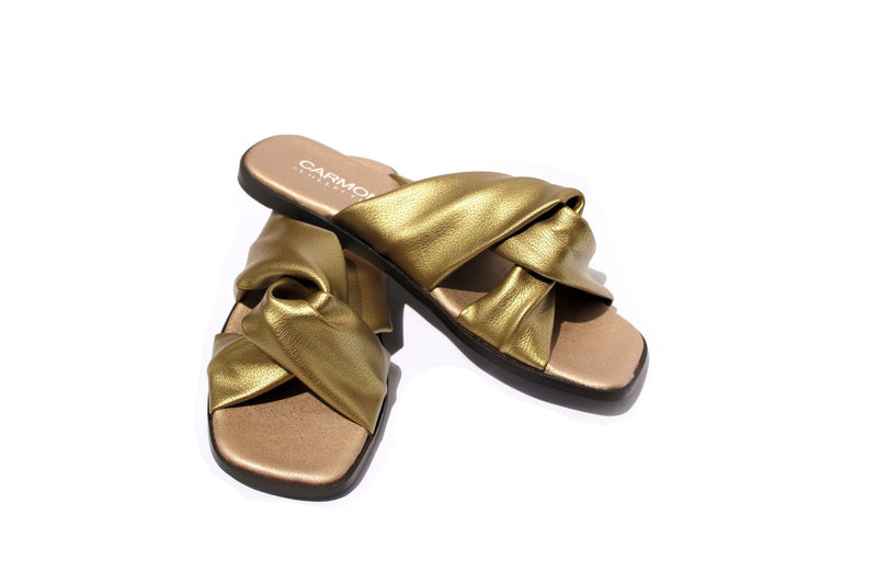 Carmona Collection Valentina Desserto® Cactus Vegan Leather Sandal | Gold