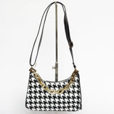 Collection and Co CASSIA Black Houndstooth Mini Shoulder Bag Black