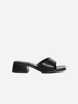 Collection and Co Pia Up-Cycled Vegan Leather Block Heel Mules | Black UK8 / EU41 / US10