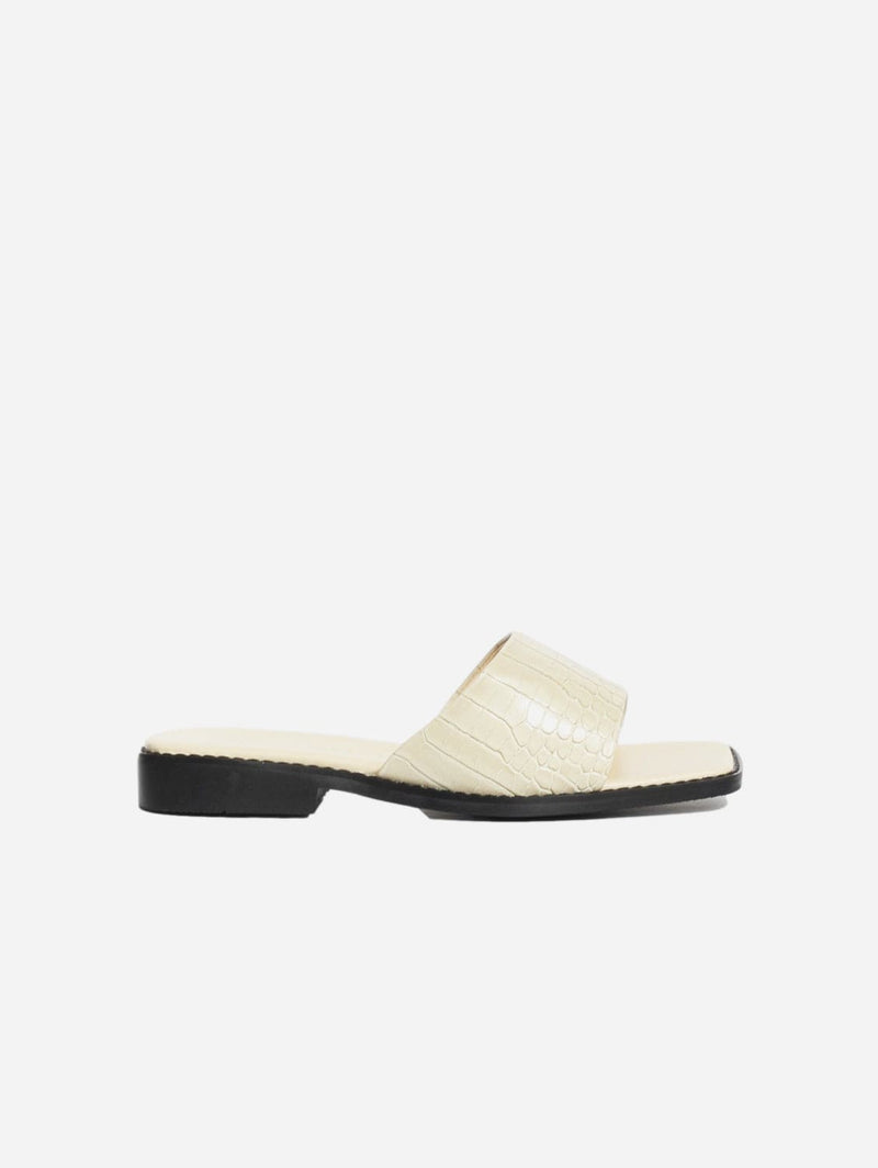 Collection and Co Romi Up-Cycled Vegan Leather Sandals | Cream Croc UK8 / EU41 / US10