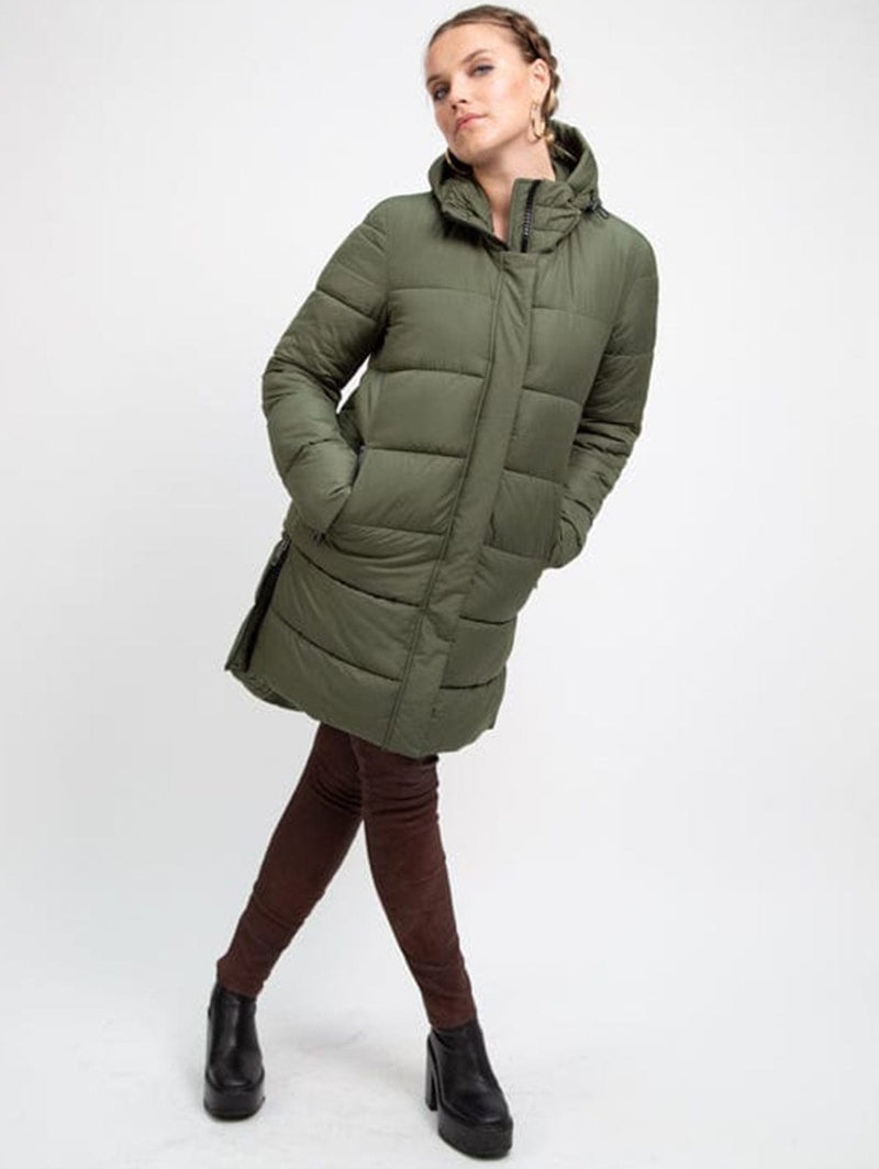 CULTHREAD Portobello II Recycled Vegan Long Puffer Jacket | Olive Green