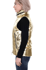 Immaculate Vegan - CULTHREAD VEGAN LEATHER gold sleeveless puffer jacket