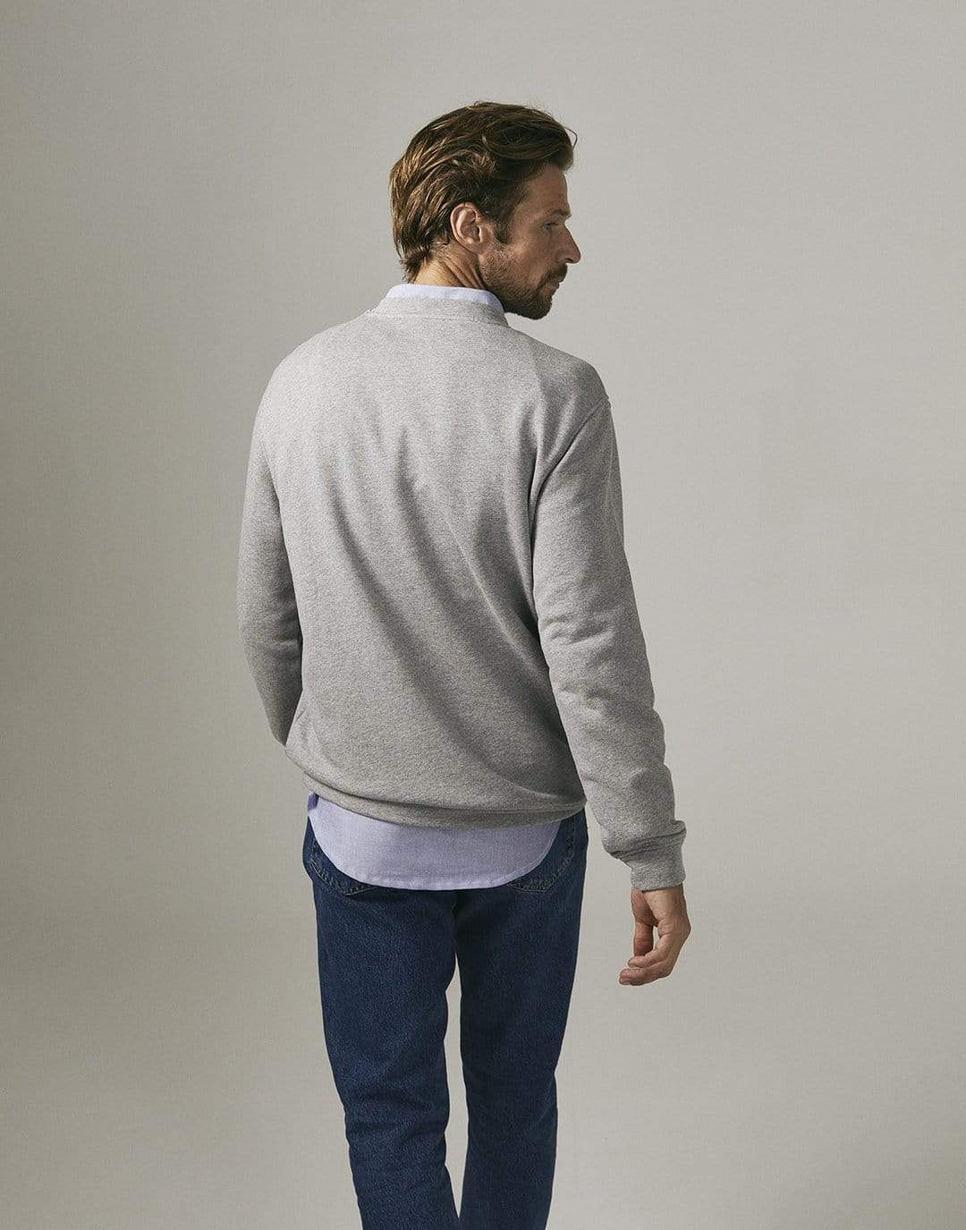 Cut & Pin Organic Cotton Popper Shoulder Sweatshirt | Grey
