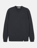 Cut & Pin Organic Cotton Popper Shoulder Sweatshirt | Navy