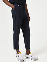 Immaculate Vegan - Cut & Pin Smart-Casual Cotton & Linen Relaxed Trousers | Dark Navy