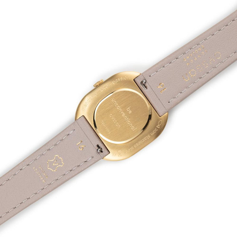 Cyssan CYS5 Gold & Champagne Dial Watch | Sand Vegan Leather strap