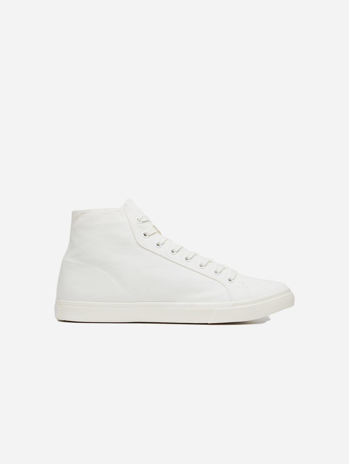 elliott Climate Positive Recycled Canvas High-Top Trainer | White/Stripes