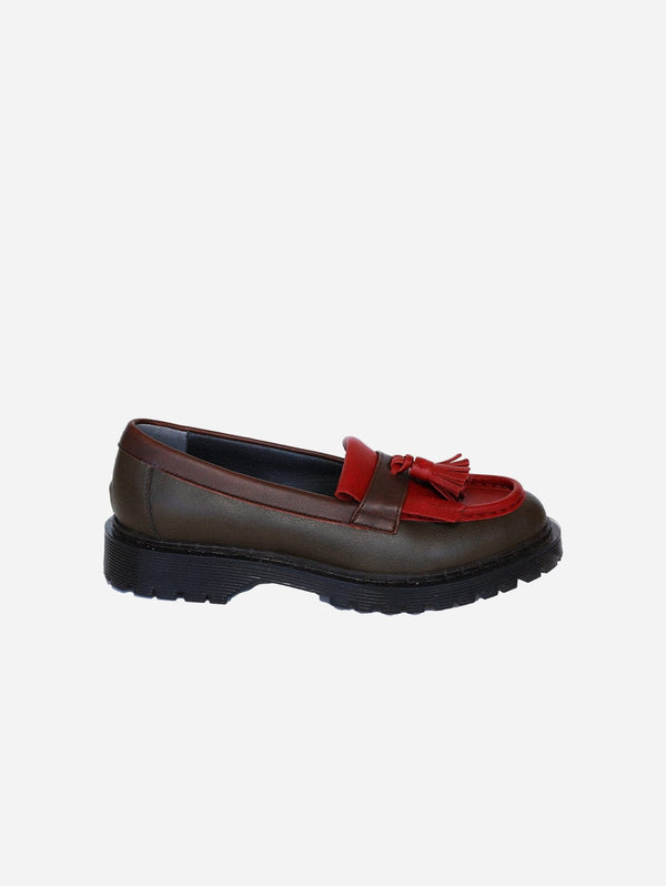 Good Guys Don't Wear Leather TOSH vegan tassel Loafers | RED/KHAKI/BLACK 45