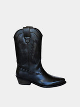 Immaculate Vegan - Good Guys Don't Wear Leather Lucky Unisex High Top Cowboy Boots | Black Black / UK3.5 / EU36 / US6