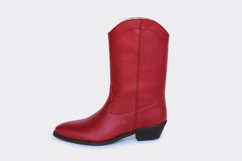Good Guys Don't Wear Leather DAKOTA High Top Vegan western boots | RED