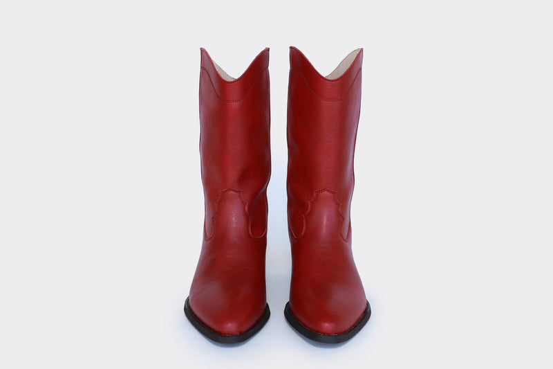 Good Guys Don't Wear Leather DAKOTA High Top Vegan western boots | RED