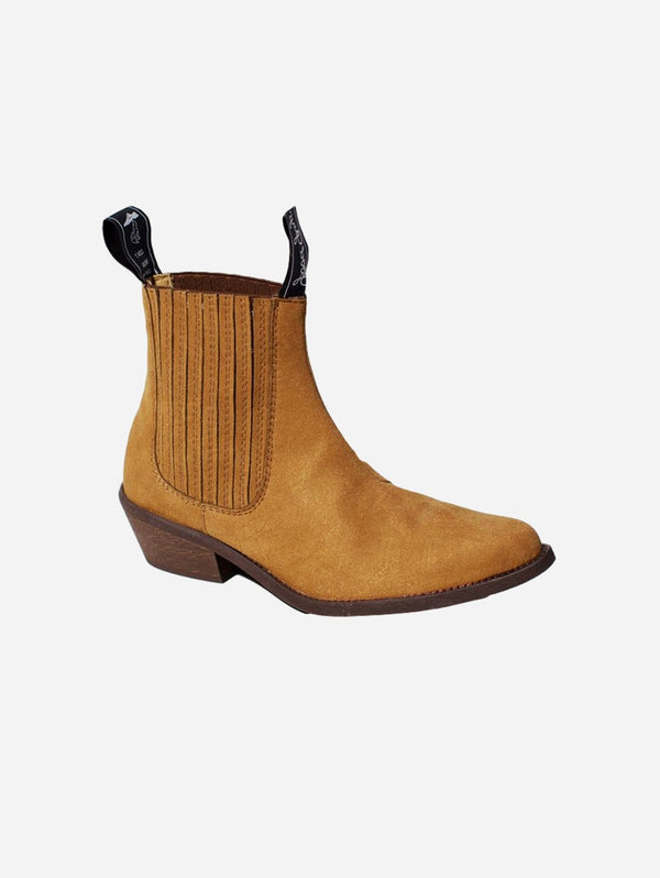 Good Guys Don't Wear Leather Duke Vegan Suede Cowboy Boots | Mustard