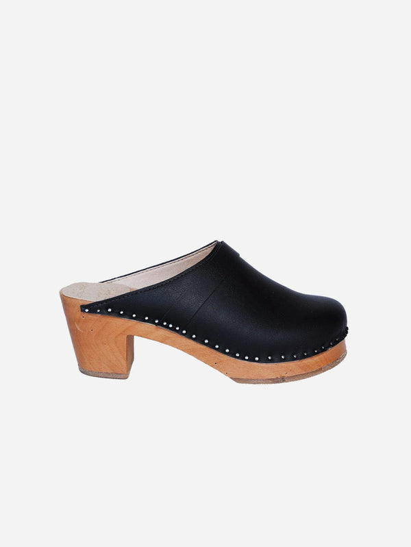 Good Guys Don't Wear Leather Da Vinci Vegan Leather Mid-heel Clogs | Black EU38 / 25.2cm